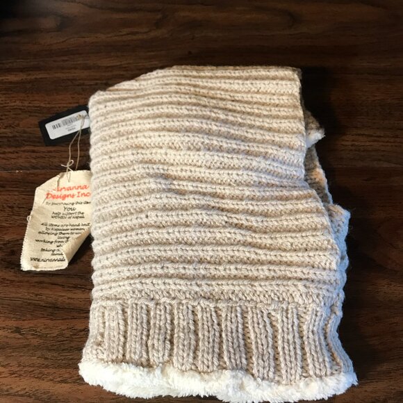 NEW Nirvanna Designs Fleece Lined Hooded Balaclava Hat 100% Wool Unisex Ivory - Picture 2 of 4